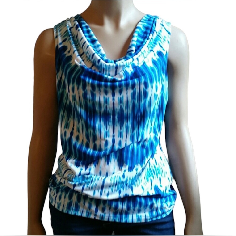 Calvin Klein Blue Tie Dye Top SZ S